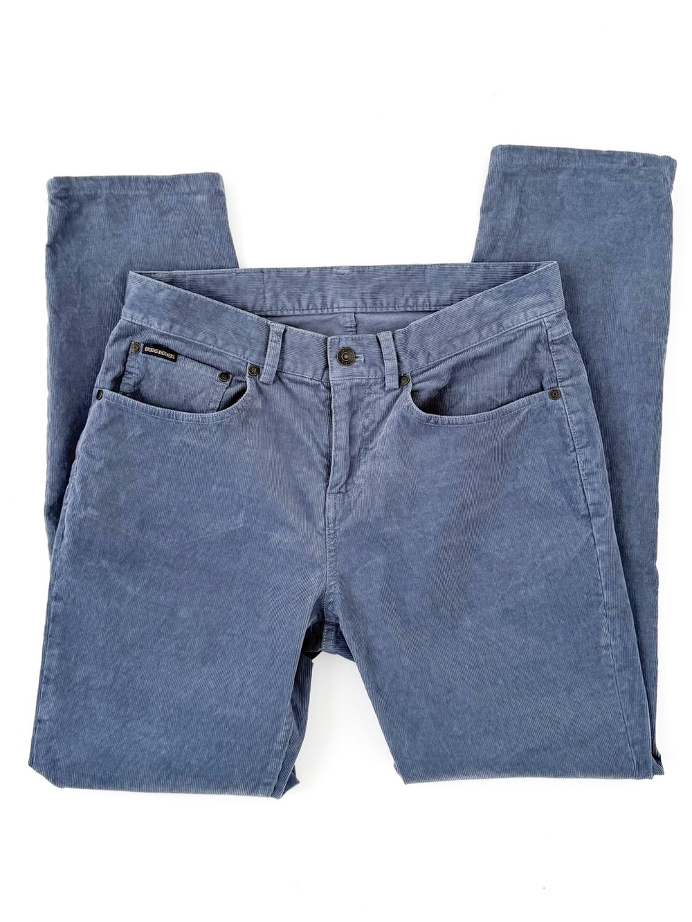 NEW Brooks Brothers Slim Straight Leg Corduroy Pants Light Washed Blue 32x32 Men